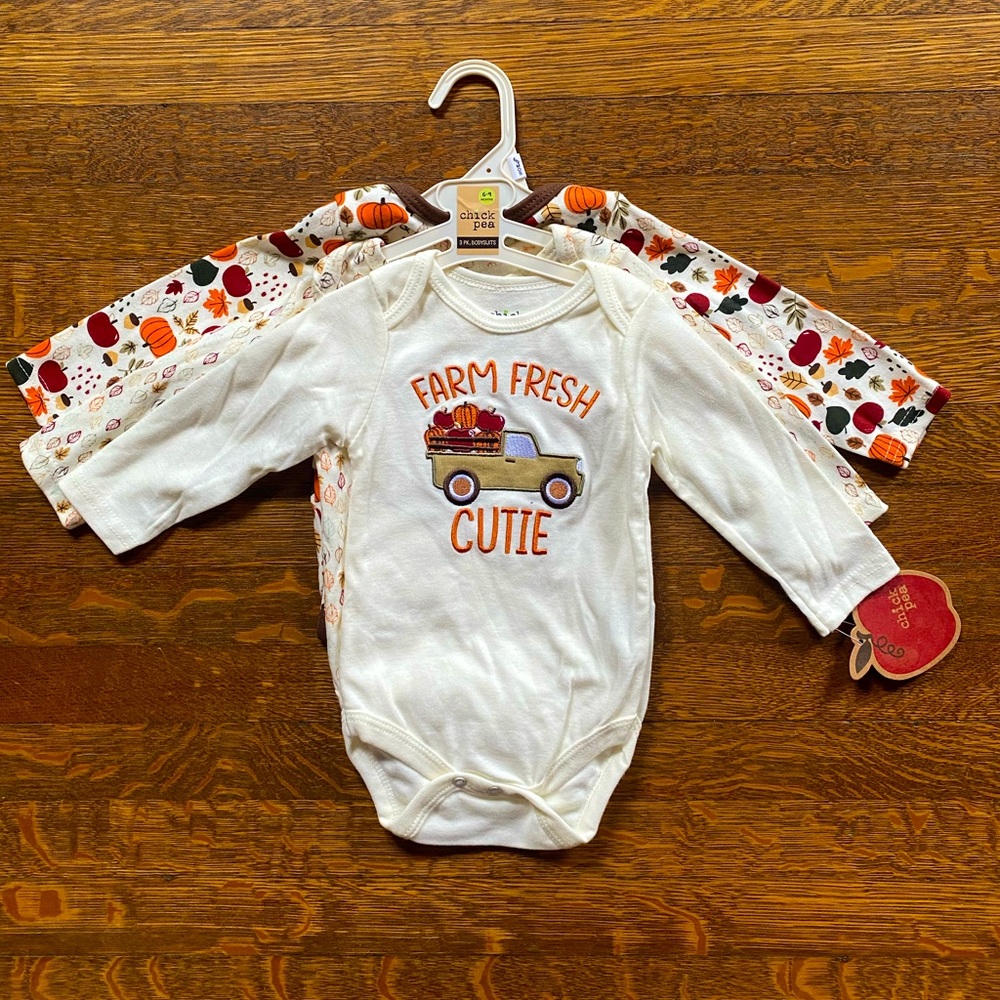 3pack fall themed body suits